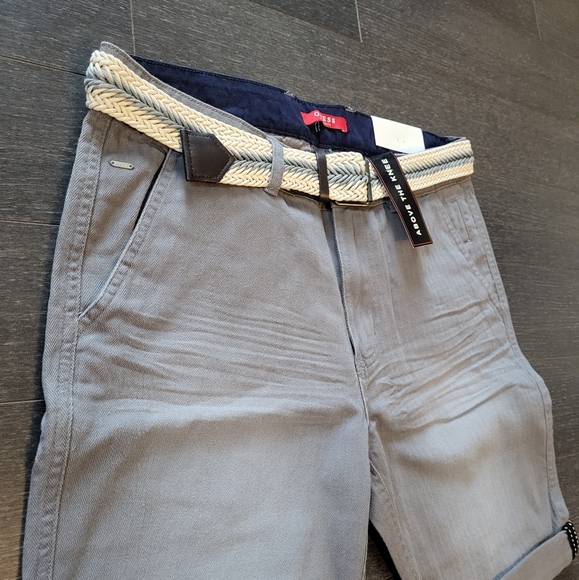 Guess Knoll Flat Front Gris Pierre Short W/Belt - Picture 2 of 9